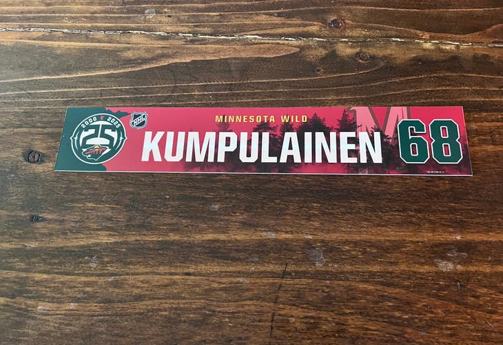 NHL Minnesota Wild Game-used Hockey Locker Nameplate #68 Kumpulainen