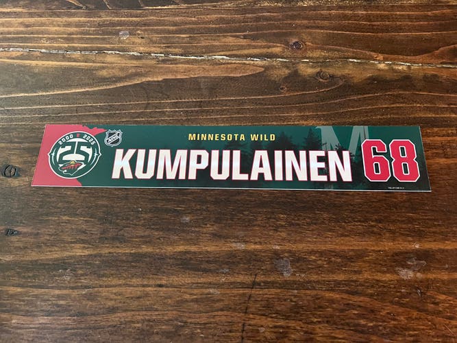 NHL Minnesota Wild Game-used Hockey Locker Nameplate #68 Kumpulainen