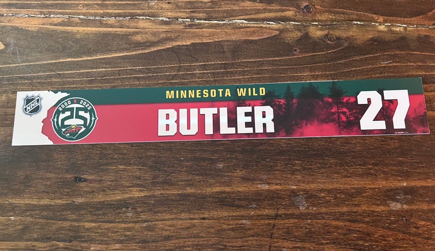 NHL Minnesota Wild Game-used Hockey Locker Nameplate #27 Butler