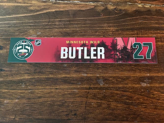 NHL Minnesota Wild Game-used Hockey Locker Nameplate #27 Butler