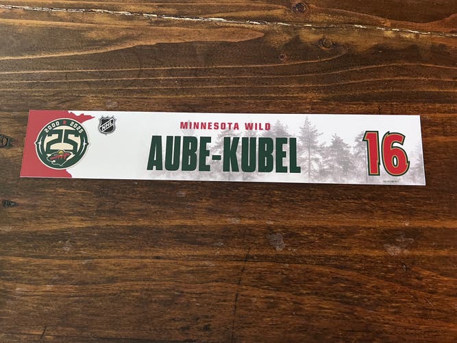 NHL Minnesota Wild Game-used Hockey Locker Nameplate #16 Aube-Kubel