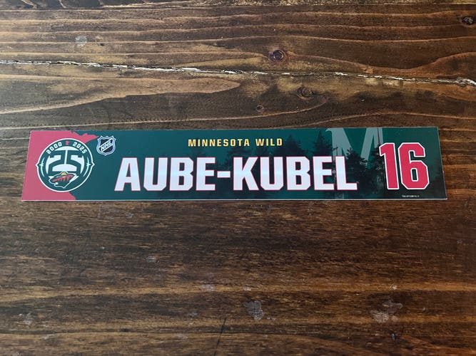 NHL Minnesota Wild Game-used Hockey Locker Nameplate #16 Aube-Kubel