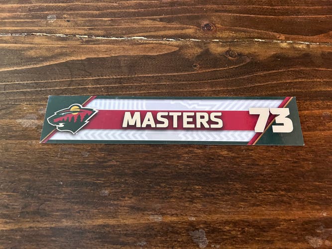 NHL Minnesota Wild Game-used Hockey Locker Nameplate #73 Masters