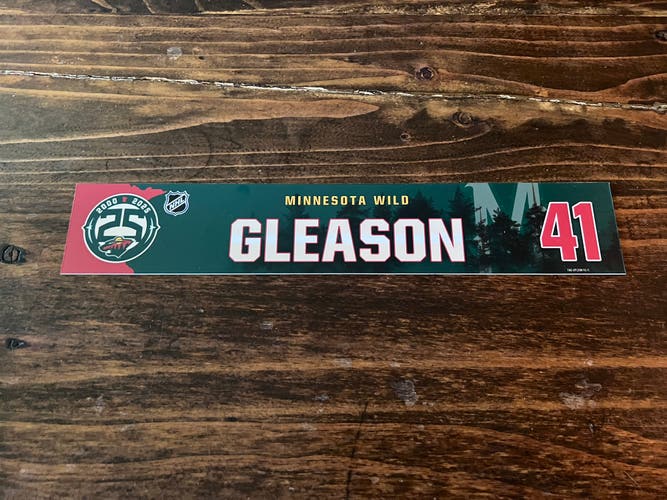 NHL Minnesota Wild Game-used Hockey Locker Nameplate #41 Gleason
