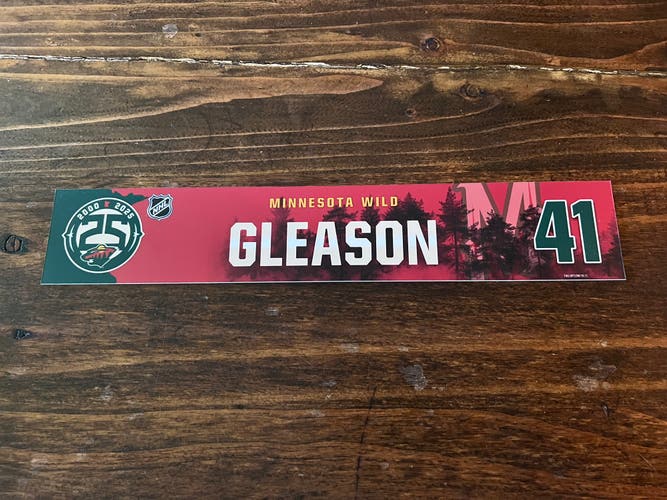 NHL Minnesota Wild Game-used Hockey Locker Nameplate #41 Gleason