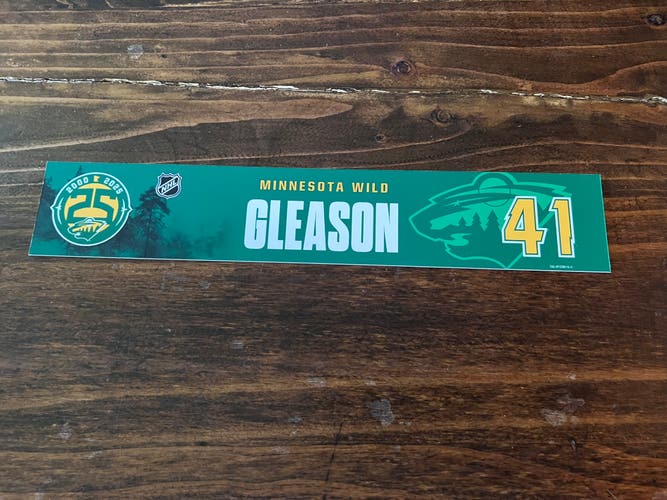NHL Minnesota Wild Game-used Hockey Locker Nameplate #41 Gleason