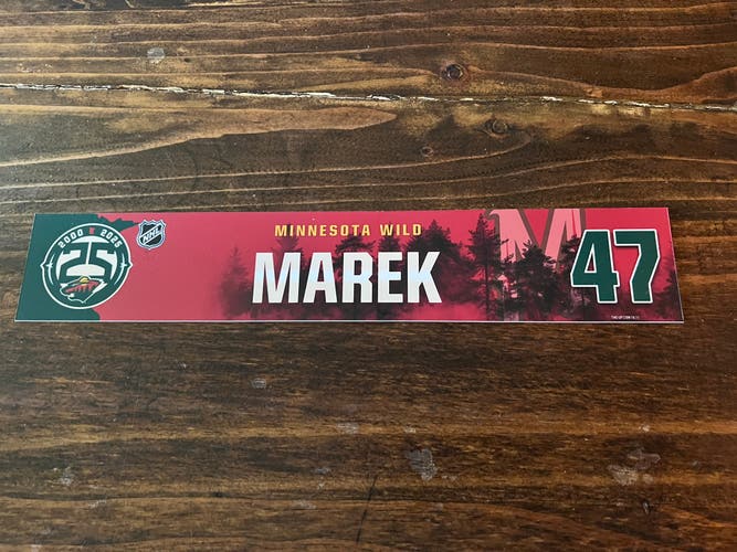 NHL Minnesota Wild Game-used Hockey Locker Nameplate #47 Marek