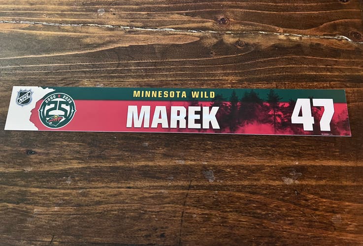 NHL Minnesota Wild Game-used Hockey Locker Nameplate #47 Marek