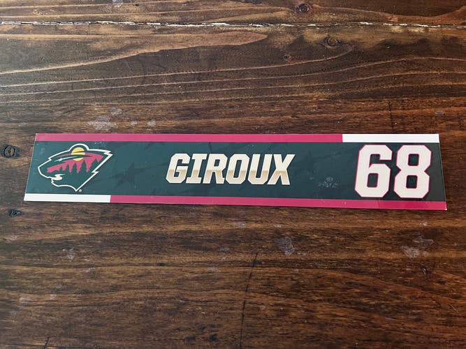 NHL Minnesota Wild Game-used Hockey Locker Nameplate #68 Giroux