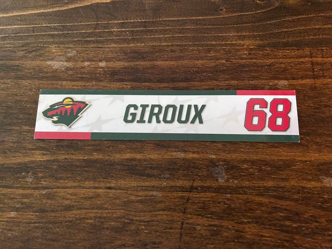 NHL Minnesota Wild Game-used Hockey Locker Nameplate #68 Giroux