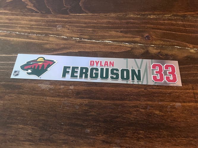 NHL Minnesota Wild Game-used Hockey Locker Nameplate #33 Ferguson