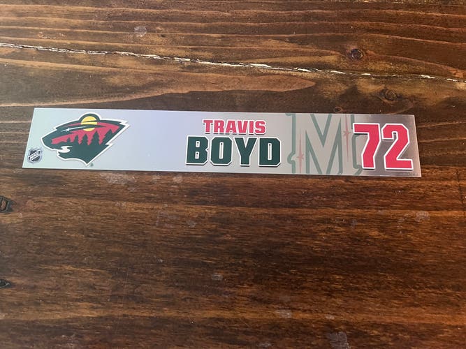 NHL Minnesota Wild Game-used Hockey Locker Nameplate #72 Boyd