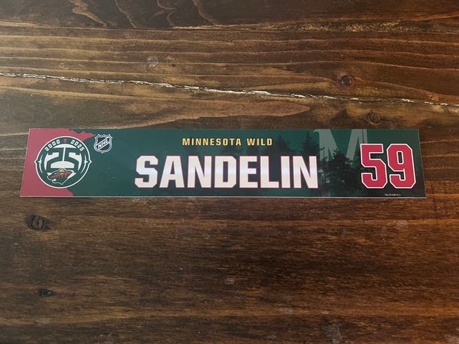 NHL Minnesota Wild Game-used Hockey Locker Nameplate #59 Sandelin