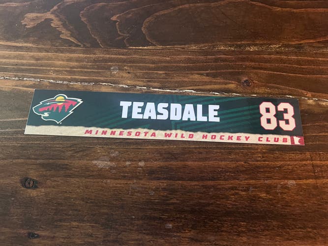 NHL Minnesota Wild Game-used Hockey Locker Nameplate #83 Teasdale