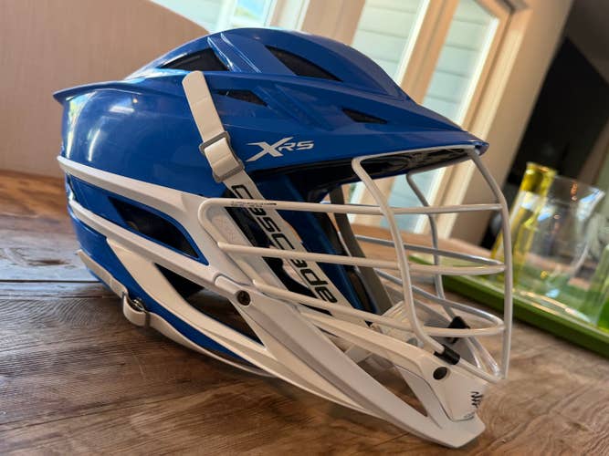 Cascade XRS Lacrosse Helmet — OSFM — Royal Blue / White — One Season, Great Shape