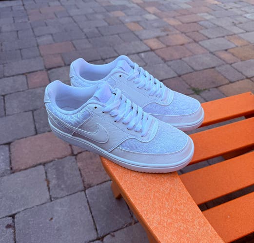 White Women's Size M 8.0 (W 9.0) Adult Nike Court Vision Low Shoes (Used)