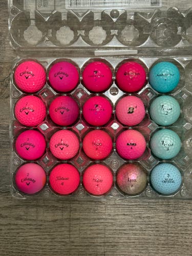 20 Pink and Blue Ladies Golf Balls - Various Brands (Callaway, Titleist, etc)