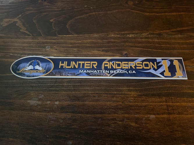 USHL Sioux Falls Stampede Game-used Hockey Locker Nameplate #11 Hunter Anderson Minnesota Duluth