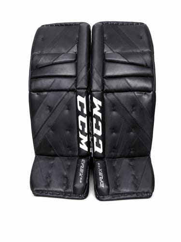 CCM E-Flex 5.9 Goalie Leg Pads – Black – Used Hockey Senior Goalie Pads size 34+1