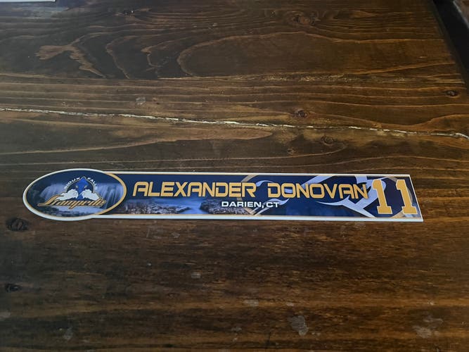 USHL Sioux Falls Stampede Game-used Hockey Locker Nameplate #11 Alexander Donovan Denver