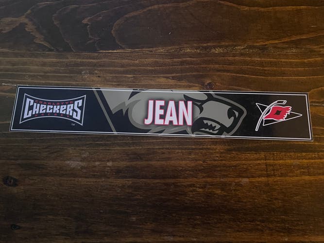 AHL Charlotte Checkers Game-used Hockey Locker Nameplate Jean
