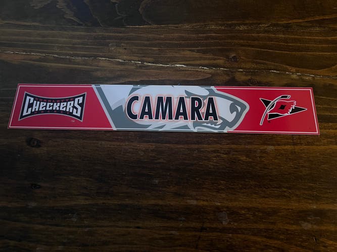 AHL Charlotte Checkers Game-used Hockey Locker Nameplate Camara