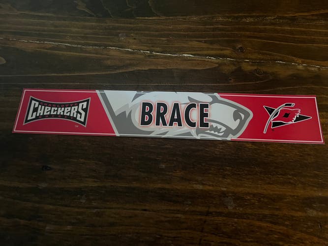 AHL Charlotte Checkers Game-used Hockey Locker Nameplate Brace