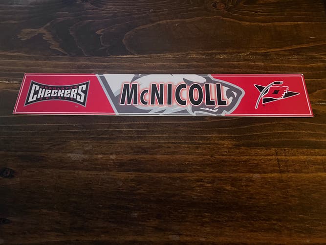 AHL Charlotte Checkers Game-used Hockey Locker Nameplate McNicoll
