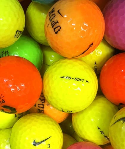 4 Dozen Assorted Colored Nike Golf Balls.... AAAA Near Mint.....Full Colored Mix