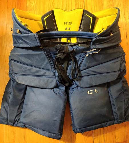 Navy Intermediate Used Medium CCM Premier R1.9 Hockey Goalie Pants