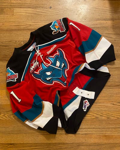 Game worn Adam Brown signed Kelowna Rockets Hockey Jersey