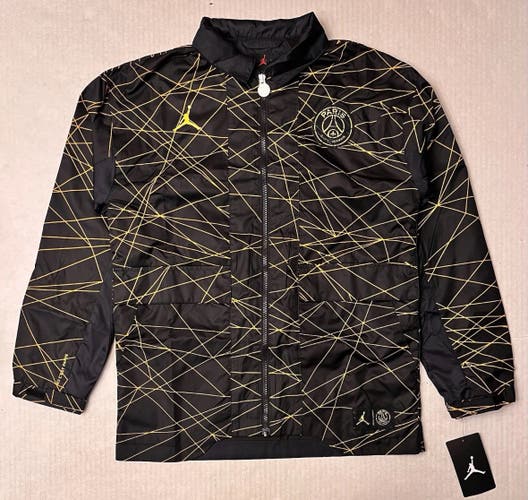 Black Boys Large Air Jordan Jacket (New)Jordan x Paris Saint-Germain PSG Anthem Jacket 95C263-023