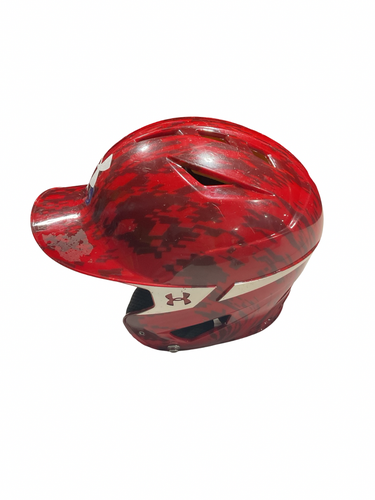 Used Under Armour RED CAMO Batting Helmet No Mask Red One Size 11834-S000055699