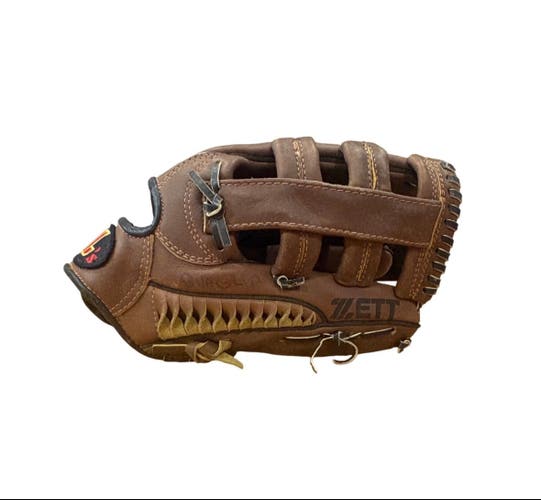 ZETT Zitech BIG-1407 Belt Web Steer Hide Leather Baseball Glove Mitt RHT 11.5"