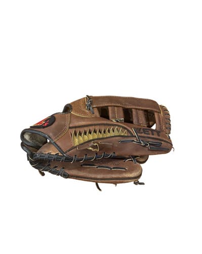 ZETT Zitech BIG-1407 Belt Web Steer Hide Leather Baseball Glove Mitt RHT 12"