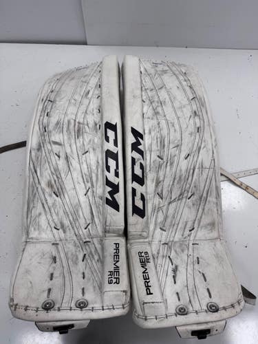 Used CCM PREMIER 1.9 Goalie Leg Pads Senior White 34" 11860-S000313838