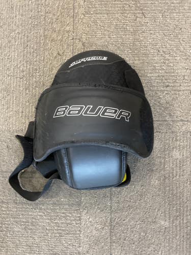 Used Bauer S18 SUPREME GOALIE KNEE PADS Senior Shin Guards Black 20" 11614-S000242227