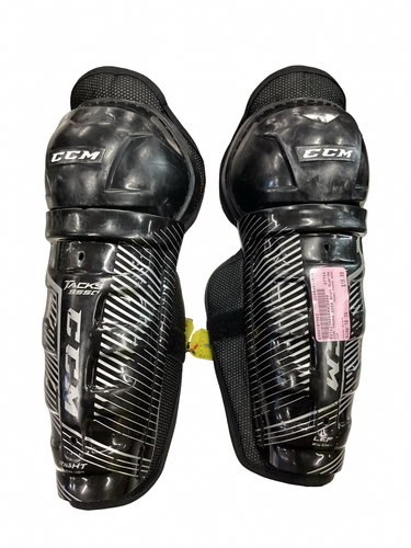 Used CCM TACKS 9550 Junior Shin Guards Black 10" 11613-S000187962