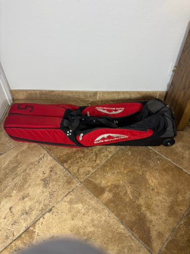 Sun Mountain ClubGlider Golf Travel Bag Rolling Wheeled Travel Cover Red Black
