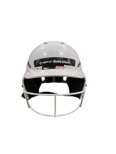 Used RIP-IT SOFTBALL HELMET Batting Helmet w/Mask White MD 11847-S000037867
