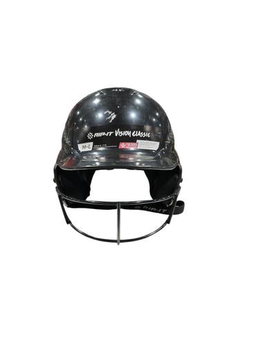 Used RIP-IT SOFTBALL HELMET Batting Helmet w/Mask Black MD 11847-S000037862