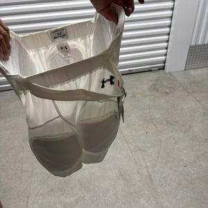 White Unisex Large Under Armour Game Pants (New)