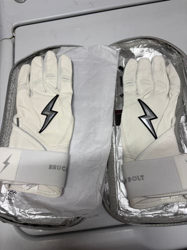 Bruce Bolt Large Chrome series Batting Gloves Long Cuff (New)