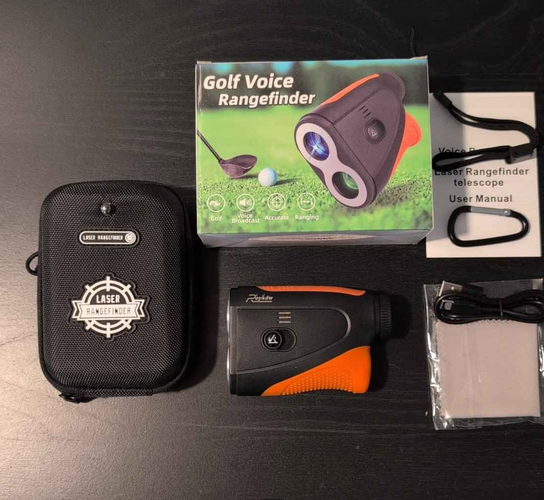 Golf voice laser rangefinder with protective case