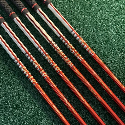 Graphite Design Prototype AD 75 R Flex Iron Shafts Pulled .370 Tip 6 Shafts