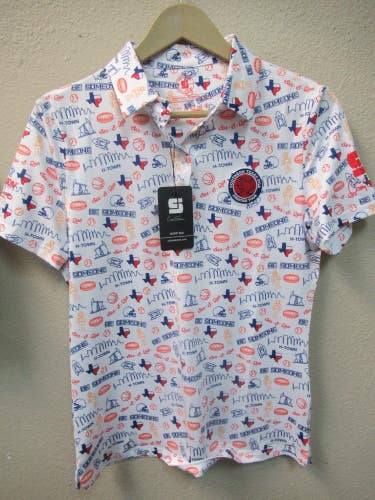 NWT Coby Stevens Youth XXL South Texas PGA Prestige Tour Htown Logoed Golf Polo
