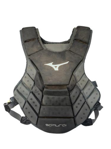 Used Mizuno SAMURAI Catchers Chest Protector Black And Grey Adult 11835-S000211488