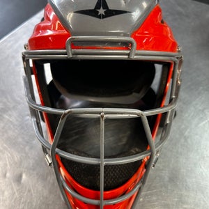 Used All Star RAC010 Catchers Helmet w/Mask Orange MD 11868-S000070994
