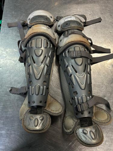 Used Rawlings SHIN GUARDS Catchers Leg Guards Grey Junior 11868-S000071003