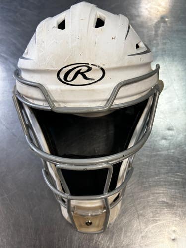 Used Rawlings CATCHERS HELMET Catchers Helmet w/Mask White SM 11868-S000071002